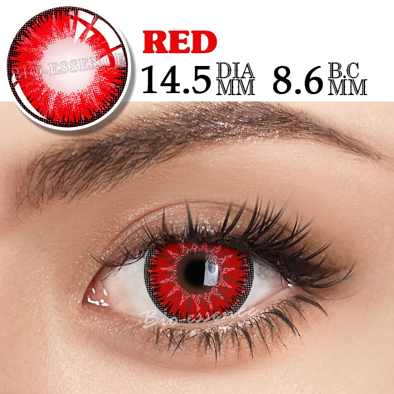 Bio-essence Halloween Coplay Kontaktlinsen, 1 Paar farbige Kontaktlinsen für Augen, Anime-Linsen, Cosplay-Linsen, Anime-Zubehör – Detail 5