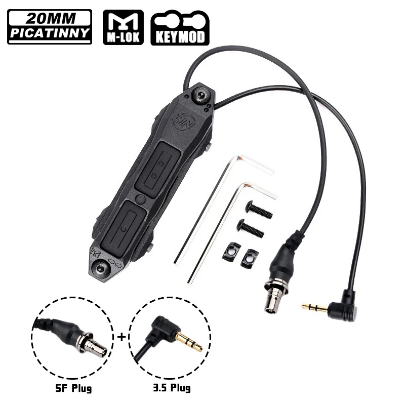 تكتيكات زر مفتاح ضغط رافعة جديدة SF 2.5 مللي متر 3.5 مللي متر التوصيل صالح DBAL PEQ-15 مصباح يدوي بالليزر الصيد الادسنس الكشفية ملحق