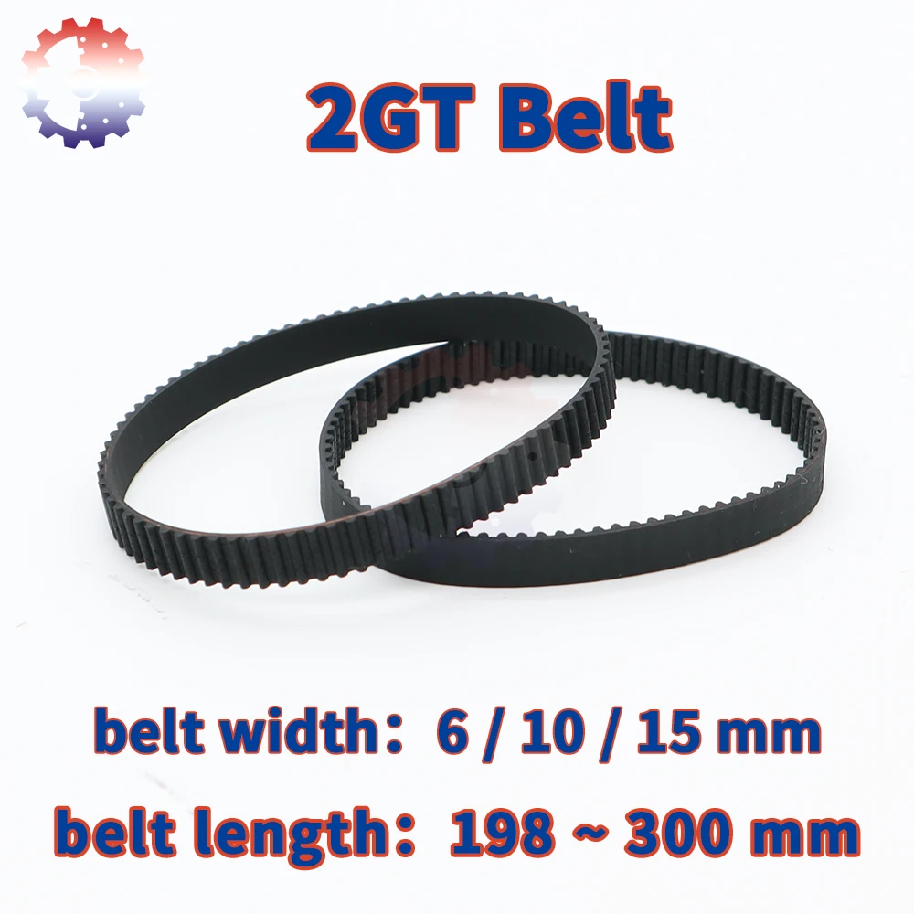 Pasek rozrządu GT2 Długość paska 2GT 198 mm-300 mm Pasek gumowy z zamkniętą pętlą Szerokość 6 10 15 mm Pasek synchroniczny 2M do drukarki 3D