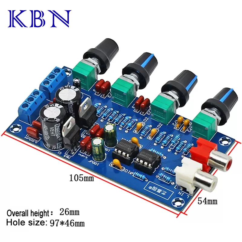 XH-M164 Amplifier Tuning Board Preamp Board Tone Board NE5532 Amplifier Beautification Adjustment High Bass Adjustment Module