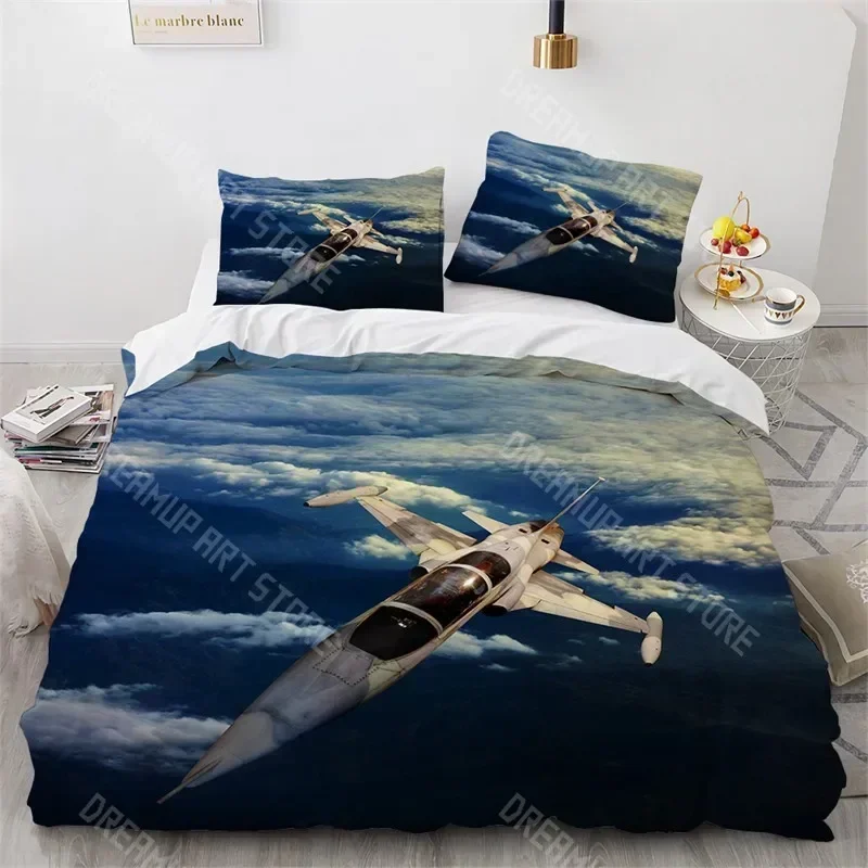 2026 Airplane Duvet Cover King Queen Size Microfiber Flying Plane Bedding Set Aircraft Sky Print Comforter Cover For Kids Boys G