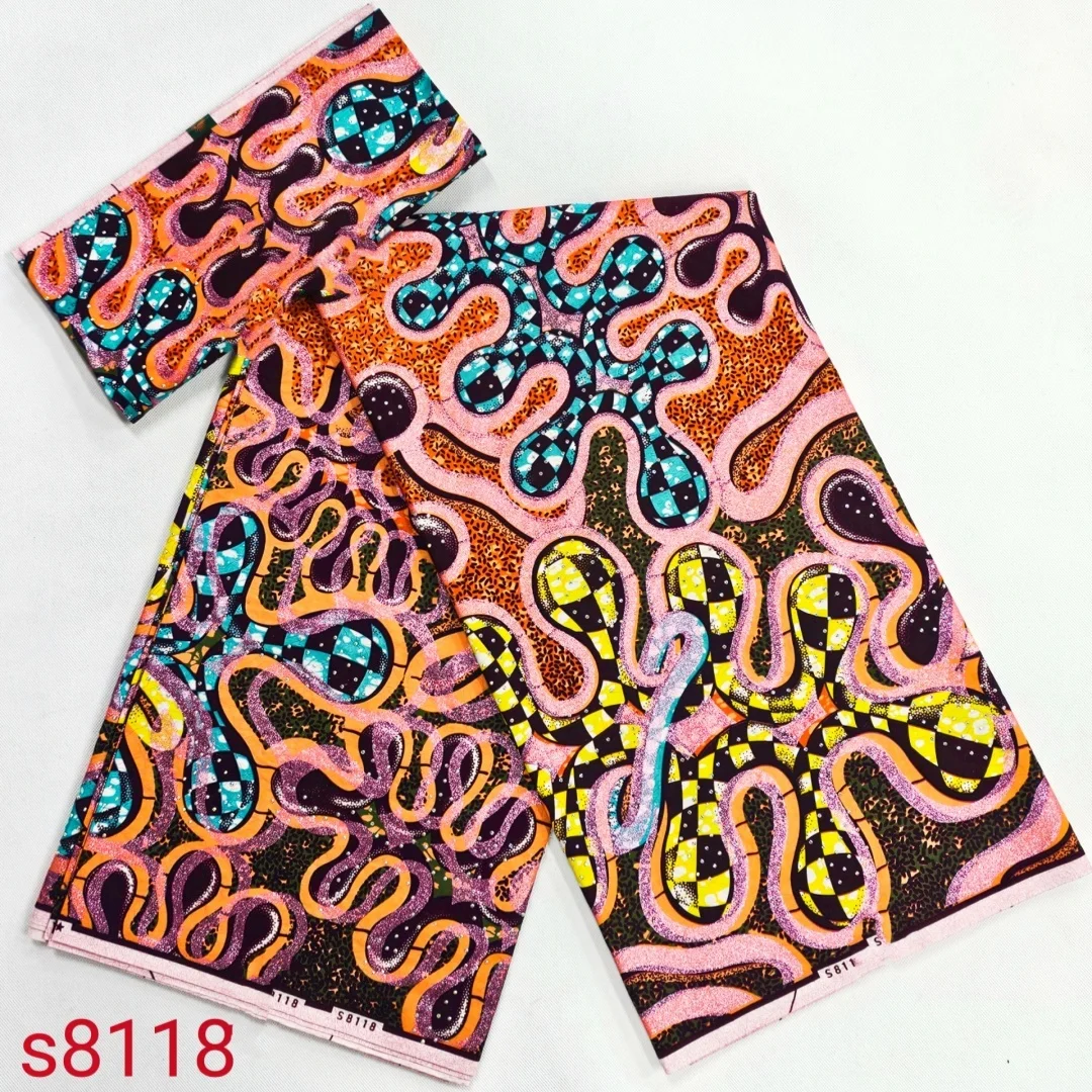 

2025 нигерийская блестящая африканская ткань с принтом камня и воска, высокое качество для лоскутного шитья, новый стиль, ткань для одежды, домашний декор TT10