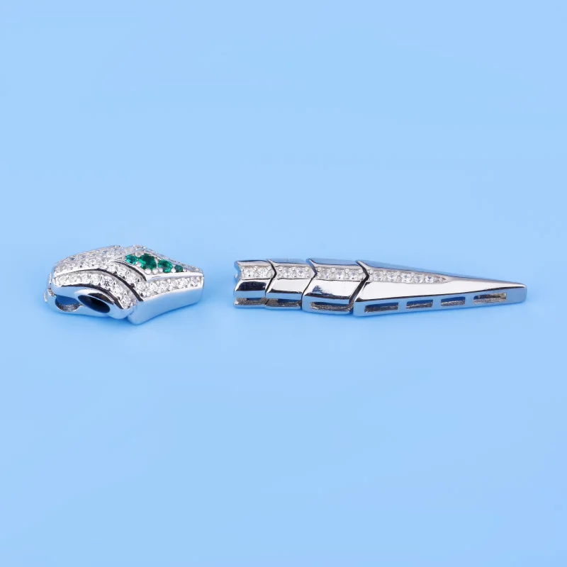 

S925 Серебряная пряжка DIY аксессуар микро-инкрустация змеиный глаз змеиный хвост универсальная пряжка браслет пряжка пряжка