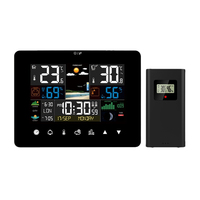 3362G Color Screen Touch Weather Clock RF Sensor Temperature Humidity Meter Weather Forecast Clock Large Screen Weather Station