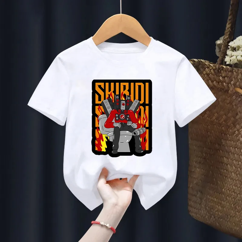 New Skibidi Toilet Kids T Shirt Child Cartoon Anime Printed T Shirts Baby Boys Casual Clothing Children Summer Short Sleeve Tops