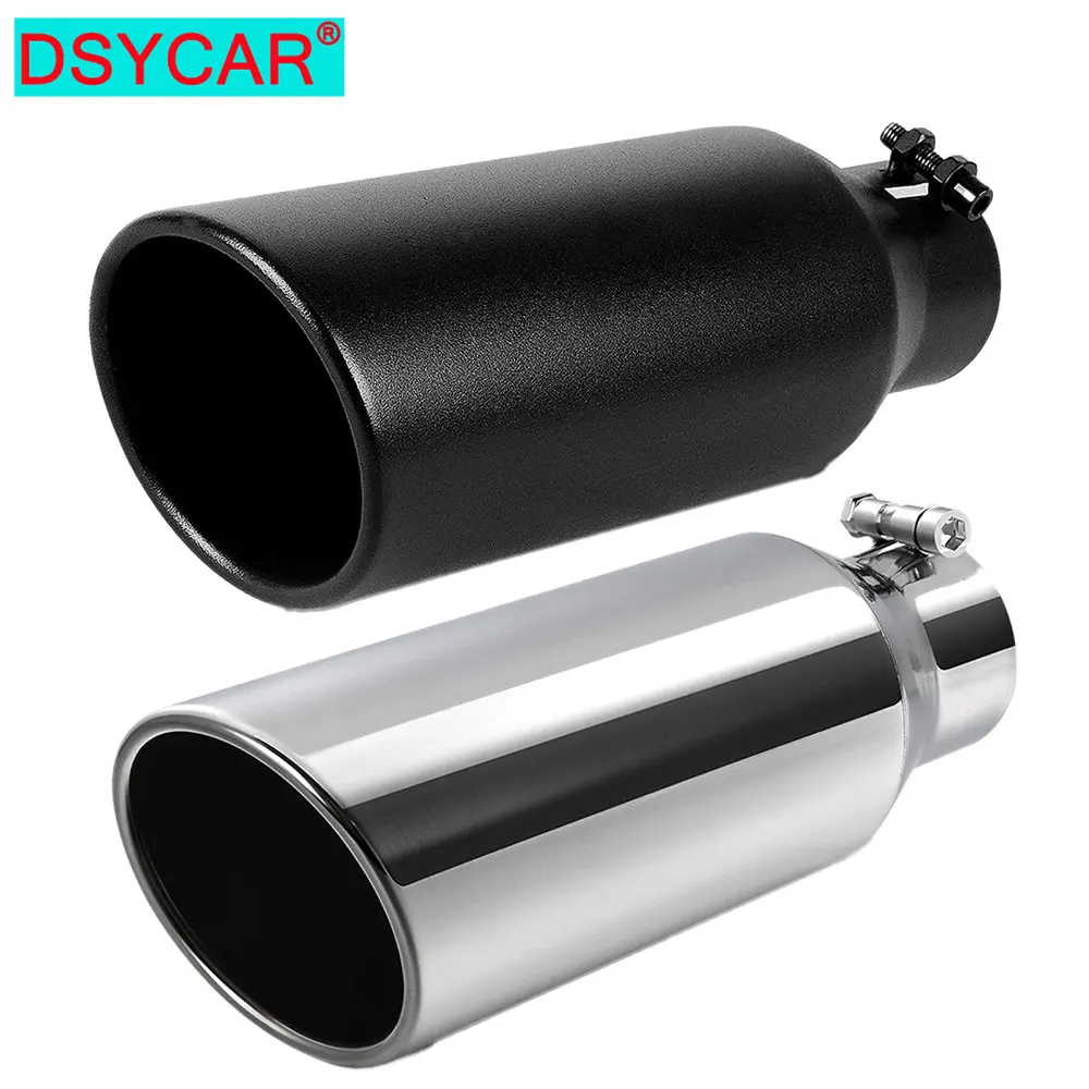 

DSYCAR 1Pcs Exhaust Tip 7.62cm Inlet 30.48cm Overall Length, Bolt On, Stainless Steel Polished Exhaust Tail Pipe