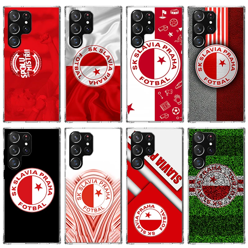 Funda de Silicona Sk Slavia Praha Czech Republic para Samsung Galaxy S23 S24 S25 Edge S26 Ultra S22 + S21 Plus S20 FE
