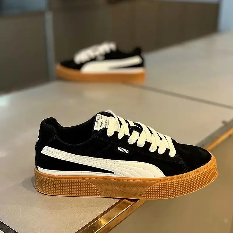 Casual Men's Shoes Flying Cloud New Trendy Flat Korean Style Comfortable Rubber Sole Round Toe Versatile for Various Sports