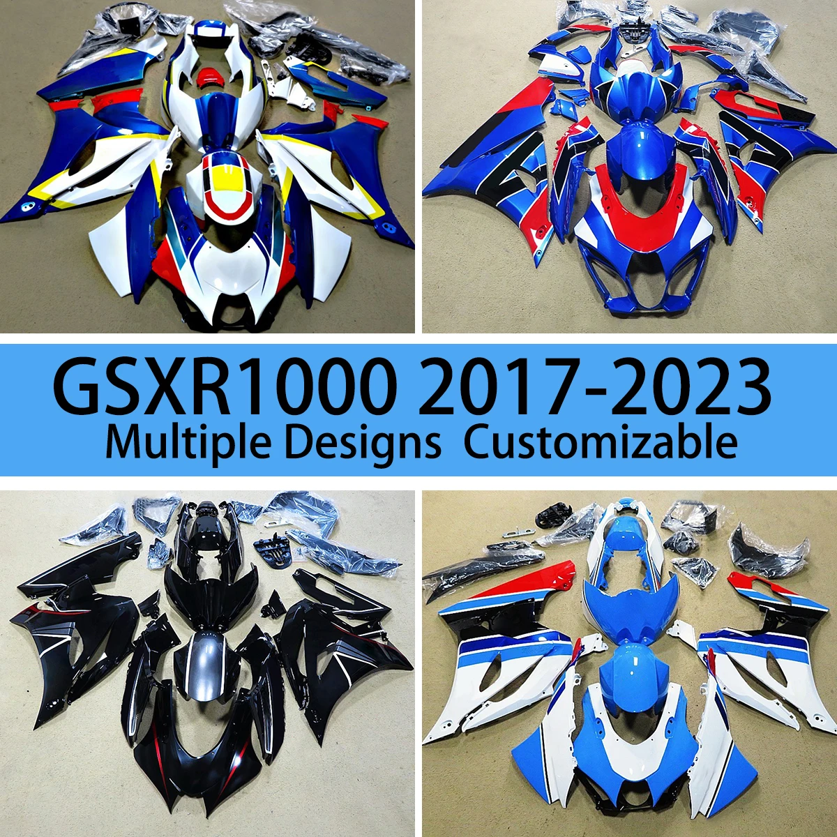 

Обтекатели для мотоциклов GSXR1000 2017 2018 2019 2020 2021 2022 GSXR 2023 17-23, комплект обтекателей на заказ бесплатно
