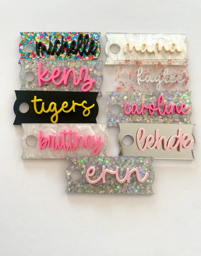 Personalized Name Tag 30oz or 40oz Lid Name Plate Accessories Handmade Acrylic Lid Name Label Best Gift