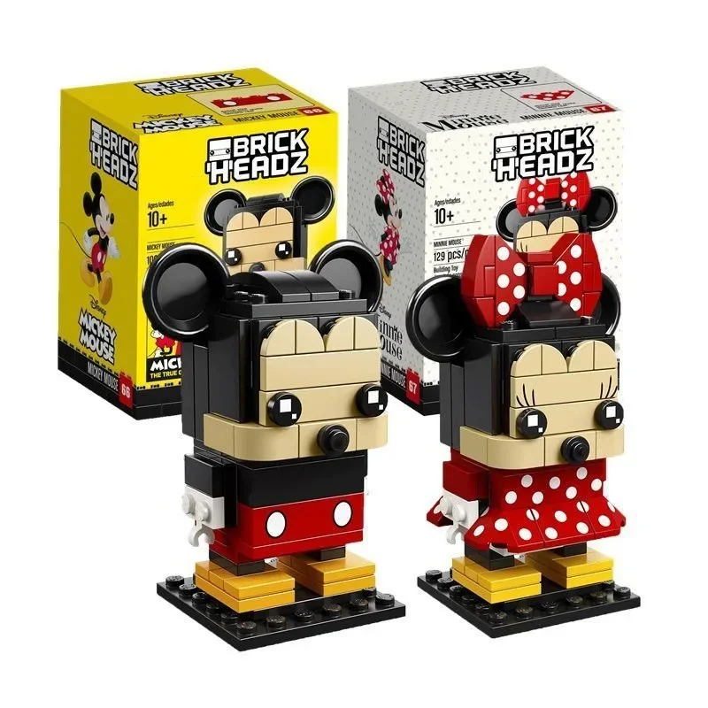 Jouets de blocs de construction Disney pour enfants, personnages d'anime de dessin animé, modèles de construction Minnie, jouets de puzzle, vente en gros