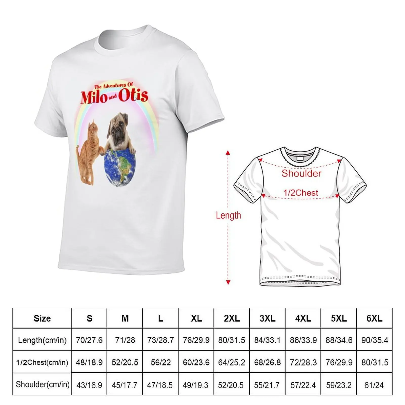 Milo And Otis Take On The World T-Shirt Blouse anime figures oversized t shirt men
