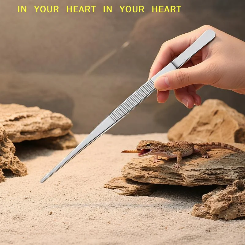 【X】Stainless Steel Kitchen Tweezers 2Pcs Set Non-slip Straight Curved Tip Food Tongs for Home Cooking Plating Decorating