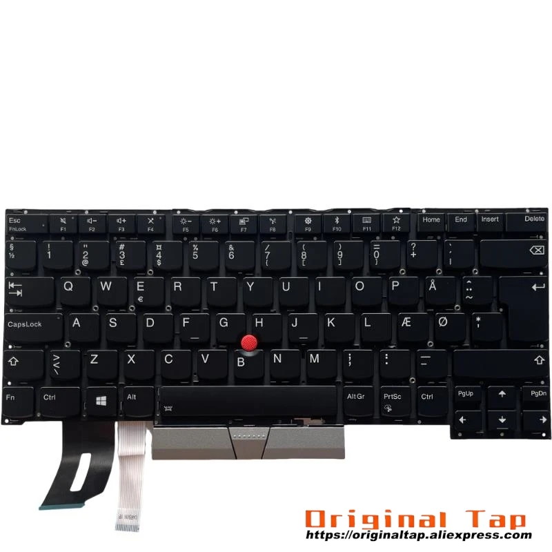 DK Danish Backlit Keyboard for Lenovo Thinkpad T490s T495s SN20S33952