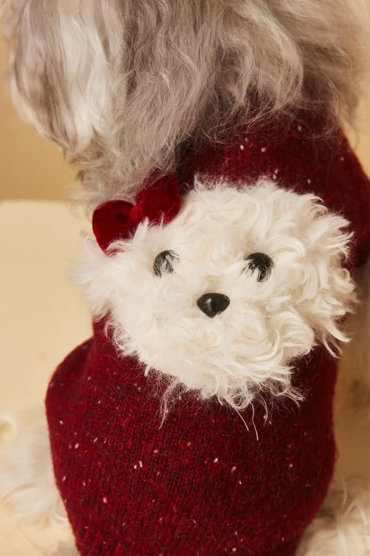 

Christmas Red Cute Little Dog Design Pet Sweater Plush Puppy Tank Knitted Sweater