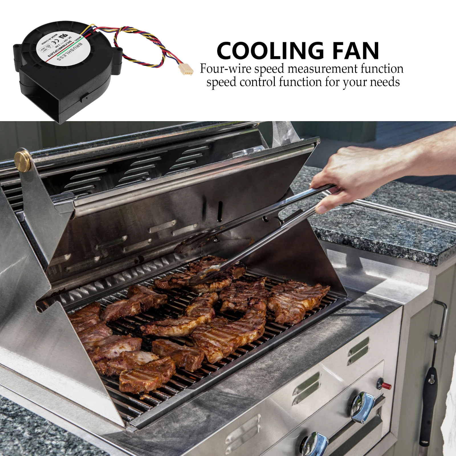 

12 V DC Turbine Blower Furnace Cooling Fan Grill Barbecue Oven 12V Cooler Stainless Steel Accessories Part