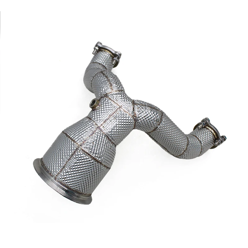 

OBM Straight-through Header System Exhaust Pipe For 2019-2023 Audi S4/S5 B9.5 3.0T Free Flow Downpipe Heat Shield