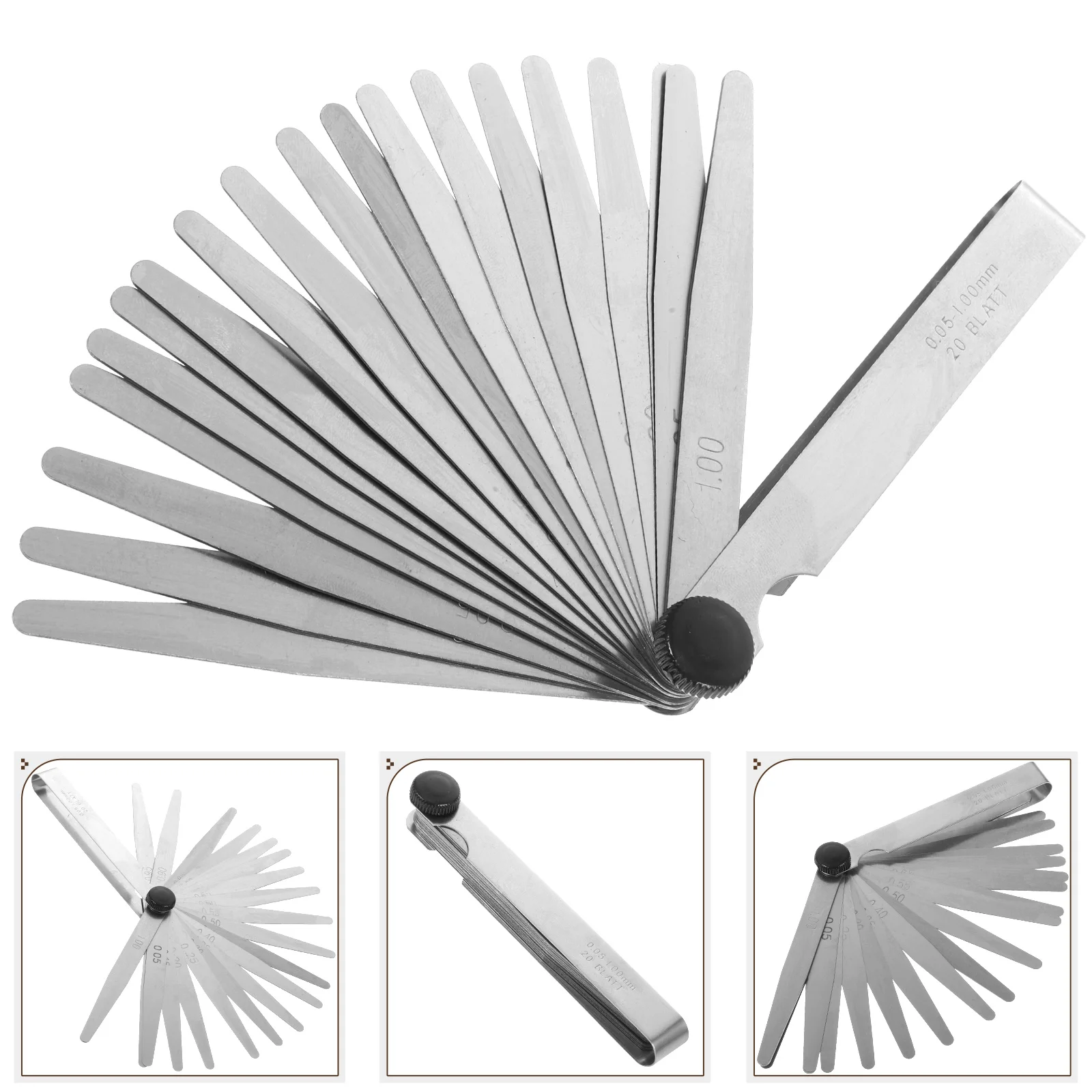

1 pc Stainless Steel Feeler Gauge Gap Measuring Tool With Box Foldable High Precision For Tappet Bearing Clearance Measurement