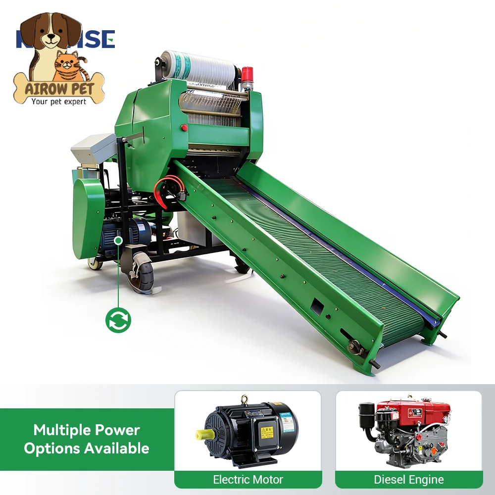 AIROW Silage Baler Wrapper for Corn Silage Wheat Straw Rice Straw and Ranch Feed Storage Farm Use