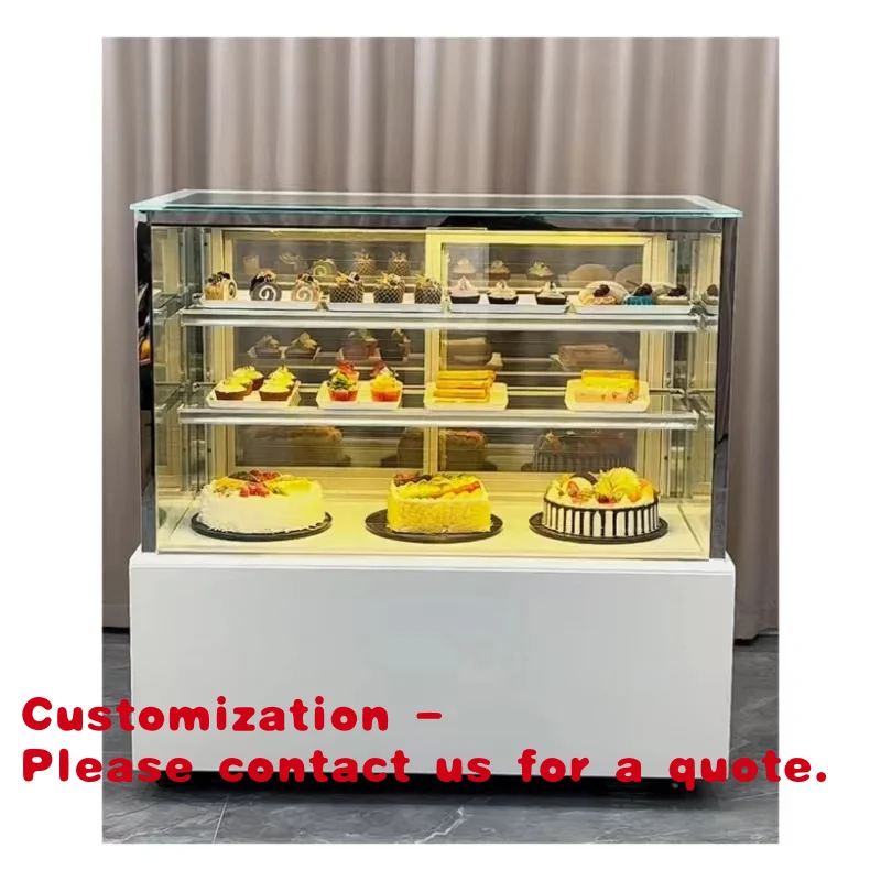 Customize.Commercial Right-Angled Glass Door Refrigerator Cake display fridge  Supermarket Pastry Chiller with Cool Climate