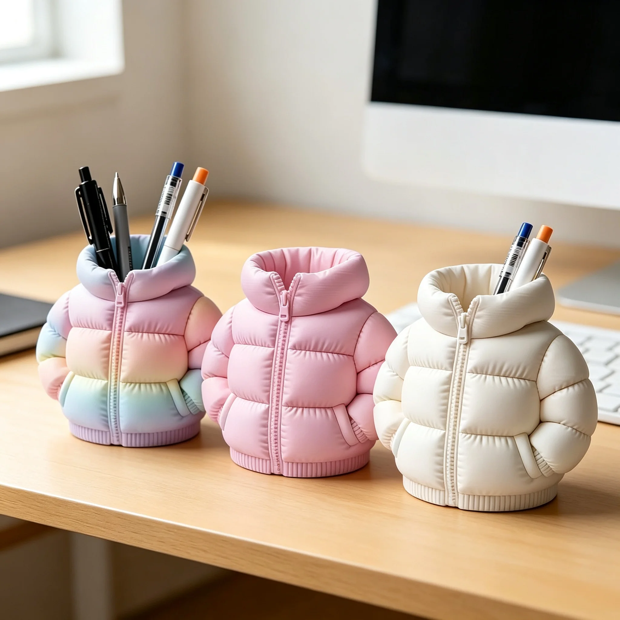 3D Printed Bread Pencil Holder Creative Desk Organizer Pen Storage Box Funny Office Decor Cute Makeup Brush Container