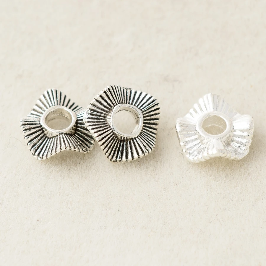BoYuTe (100 Pieces/Lot) 6-8-10mm Alloy Spacer Beads Handmade Diy Jewelry Accessories Loose Beads