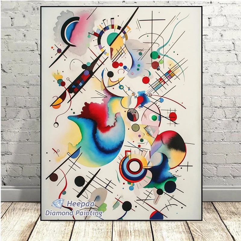 Famous Wassily Kandinsky Abstract Art 5d Diamond Mosaic Painting Colorful Cross Stitch Embroidery Handcraft Home Decor Gift