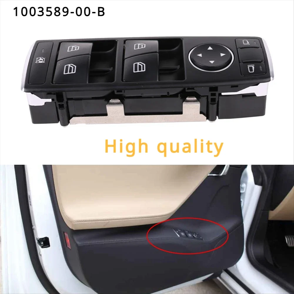 For Model S/X 1003589-00-B Main Window Switch Electric Window Switch Button with Rearview Mirror Folding Function