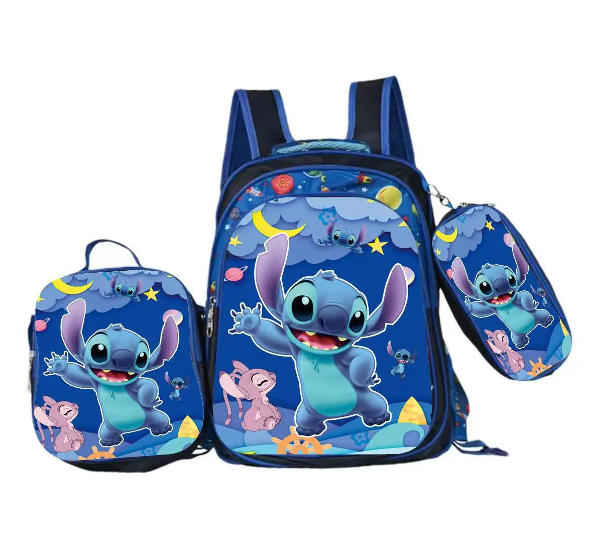 

Школьная сумка со стежком, 16 дюймов, 3 шт., детская сумка на плечо на тележке, нейлоновый милый рюкзак «Холодное сердце», Эльза, студенческий пенал, сумка для ланча