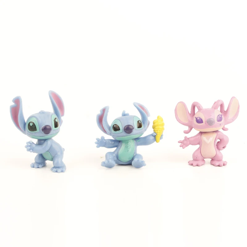 8pcs/set Stitch Scrump Lilo Summer Version PVC Figure Collectible Model Toys for Children 5-8cm