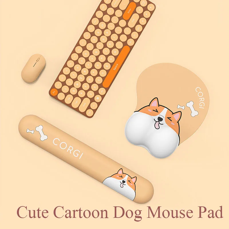 

Cute Cartoon Dog Mouse Pad Hand Support Wrist Guard Rubber Material Anti-Slip Wrist Guard Home Office Supplies Games Students