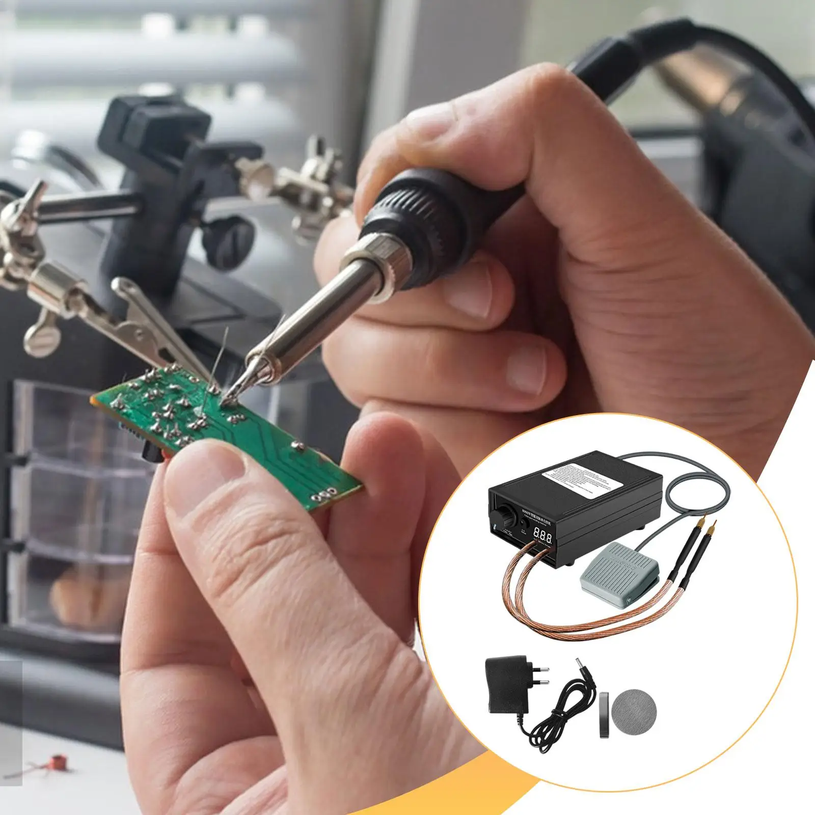 

Аппарат точечной сварки для листового металла, точность 0,1-0,3 мм, прочный, простой в использовании, легкий, черный