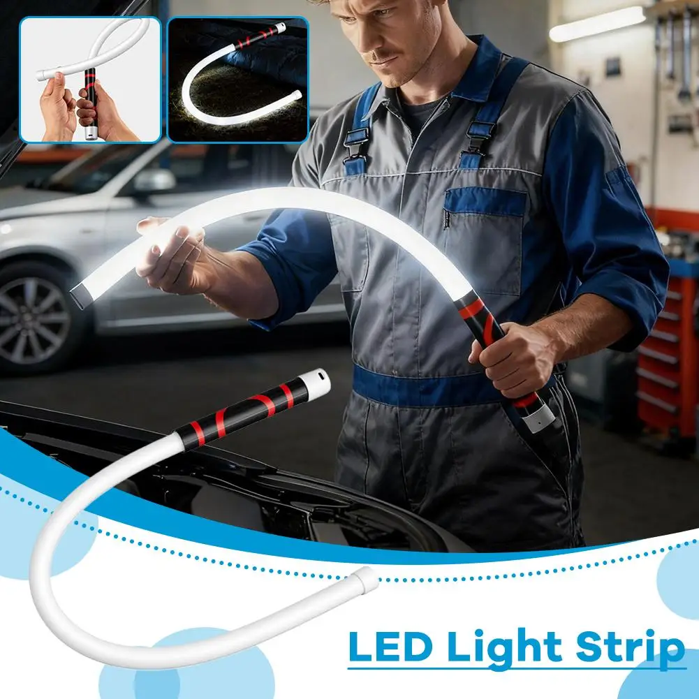 Lampada da Lavoro LED Flessibile 73cm – 800lm Ricaricabile, 3 Modalità, Type-C, Impermeabile per Riparazioni Auto e Casa