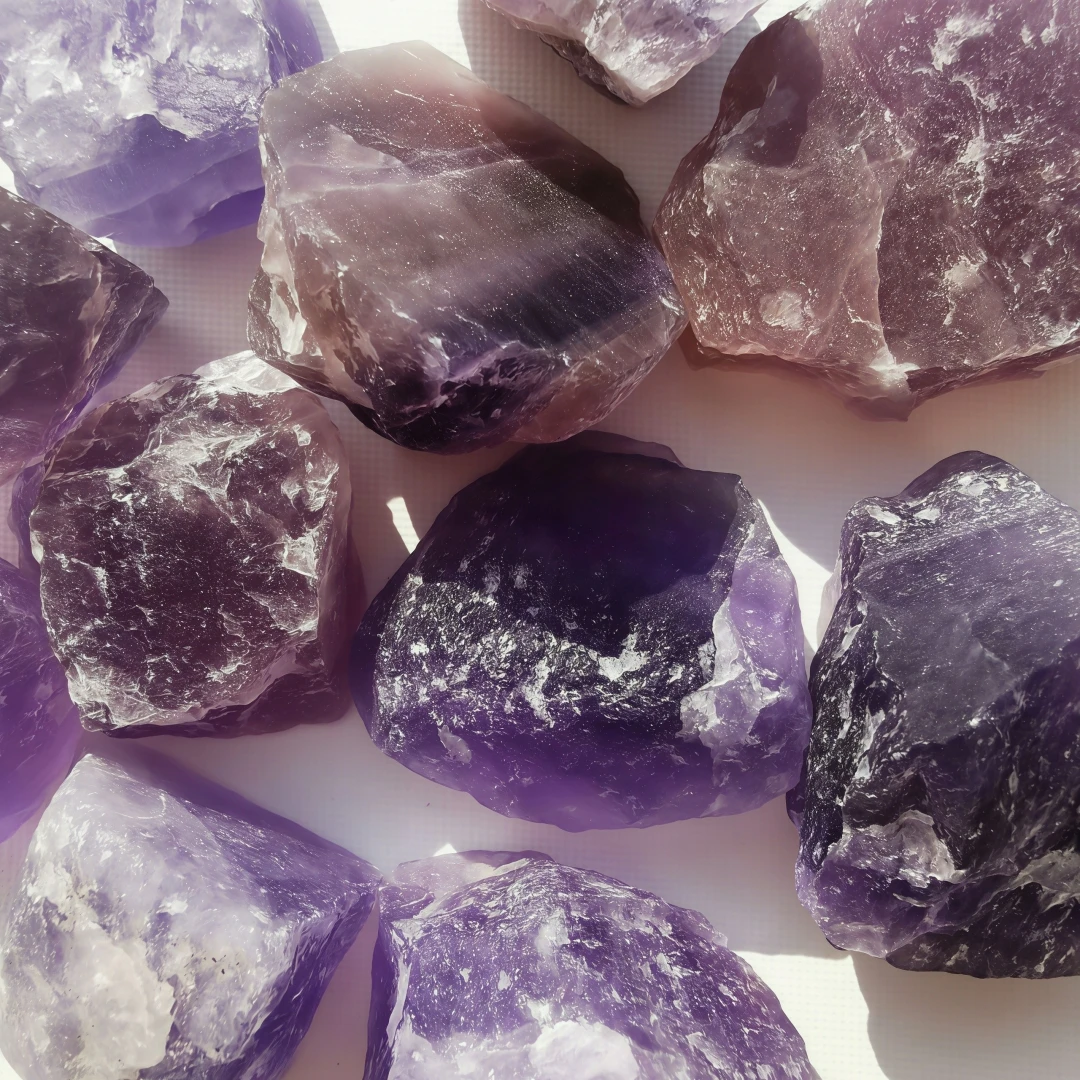 Natural Purple Fluorite Raw Stone Crystal Mineral Specimen Reiki Healing Home Decor Collection Gift