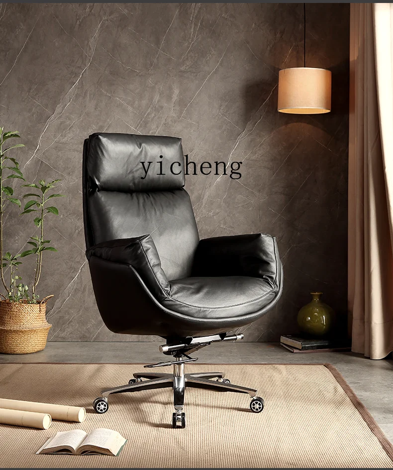 LX Genuine Leather Executive Chair Modern Down Office Comfortable Relaxing