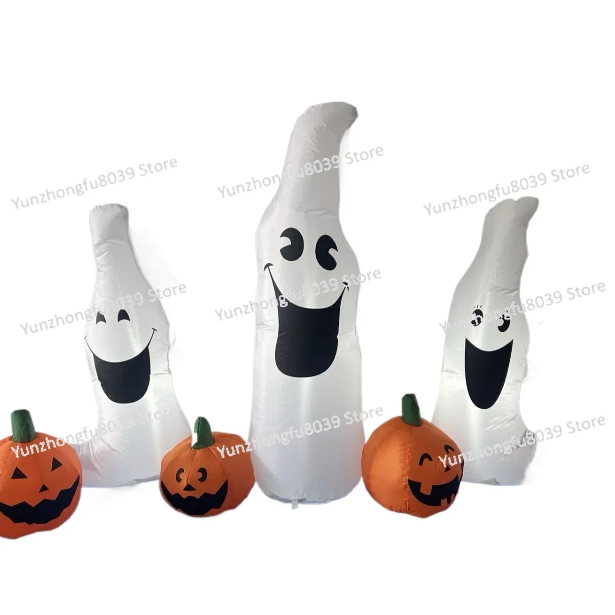 2.3 meters Halloween inflatable ghost belt pumpkin slices outdoor holiday decorations LED light field decoration lawn