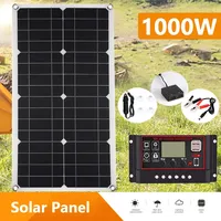 1000W Solor Panel Kit 18V Flexible Solar Cell with 10A-100A Controller Solar Plate For Phone Camping RV Car Fast Battery Charger