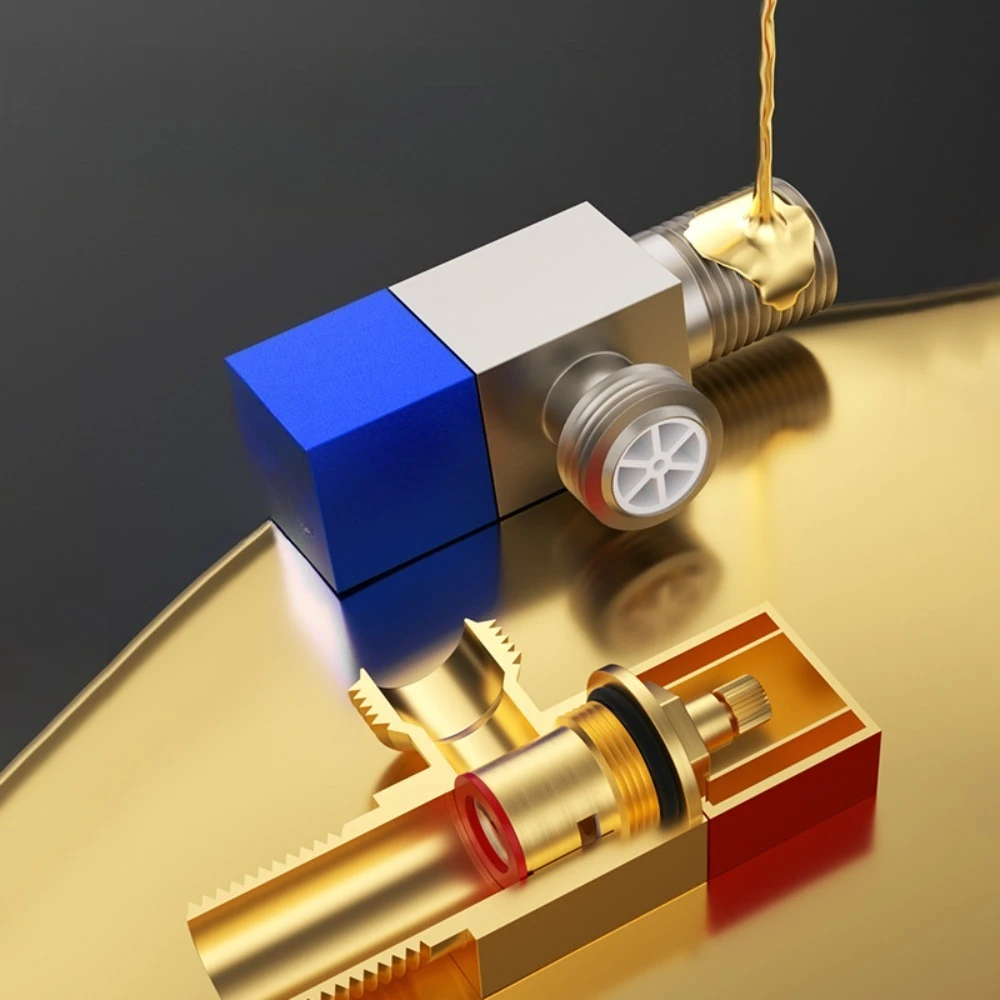 4 Points Faucet Inlet Valve G1/2 Brass Triangle Valve Heater Water Stop Valve Bathroom Toilet Washing Machine Universal Switch