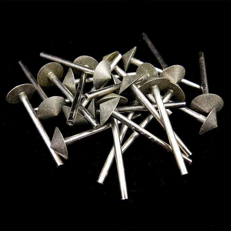 2/5/10Pcs 3mm Shank 6/8/10/12/14/16mm Umbrella Shape Diamond Grinding Burr Jade Carving Deburring Rotary Kits Tool
