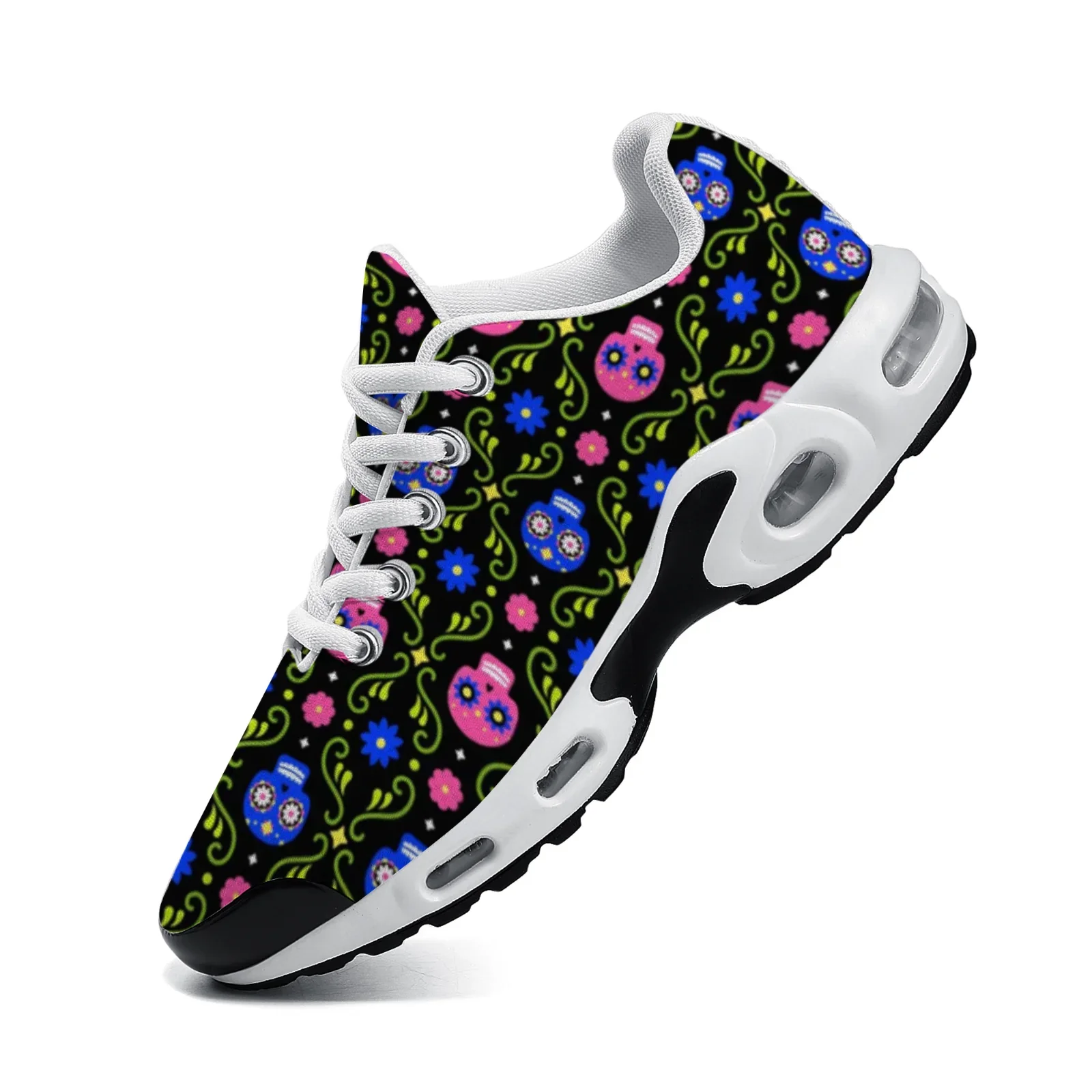 Mexican-style skull pattern casual air-cushioned shoes breathable mesh upper for man and woman