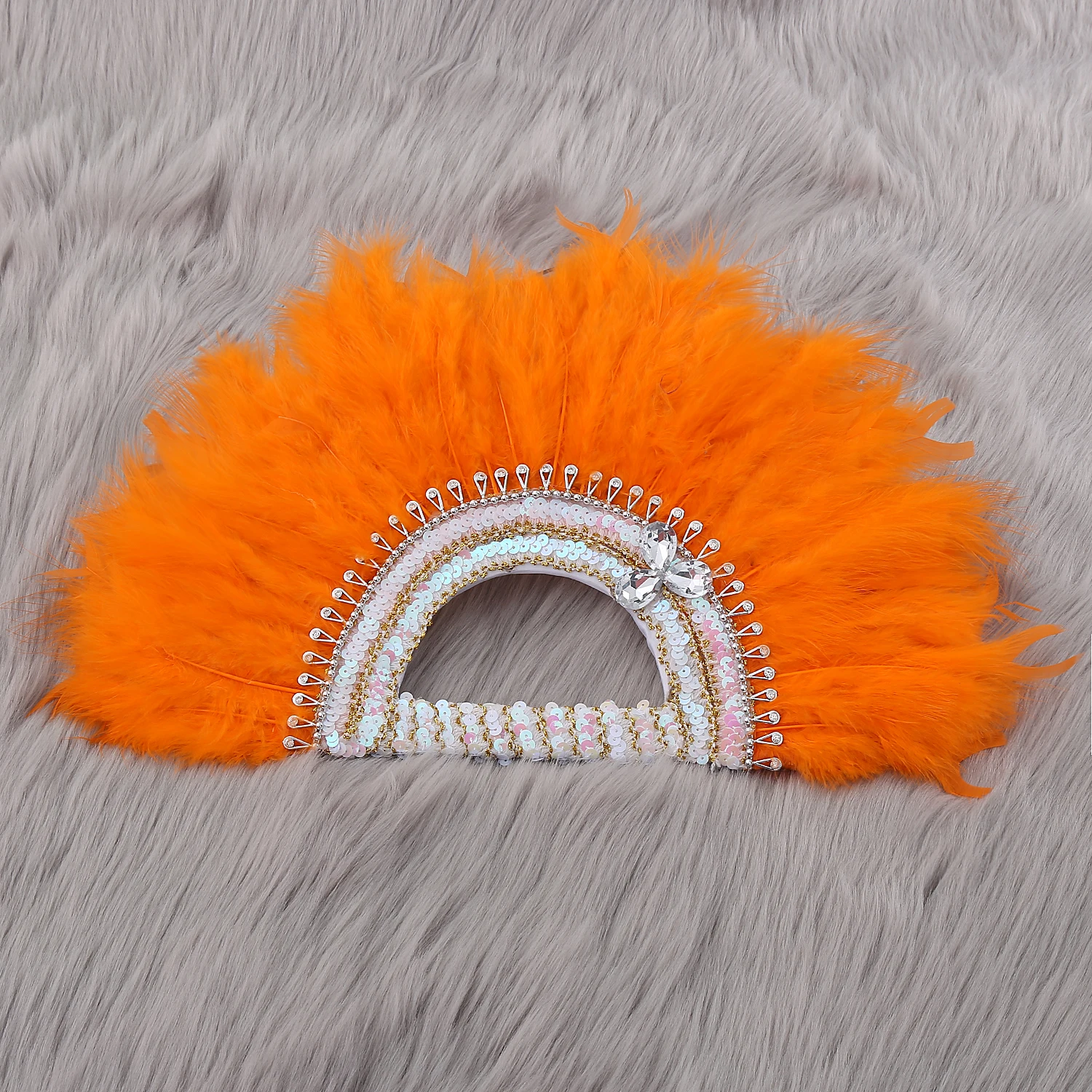 Feather Fan Peacock Mix Round Shaped African Hand Fan Feather Traditional African Wedding And Party bridal feather fan