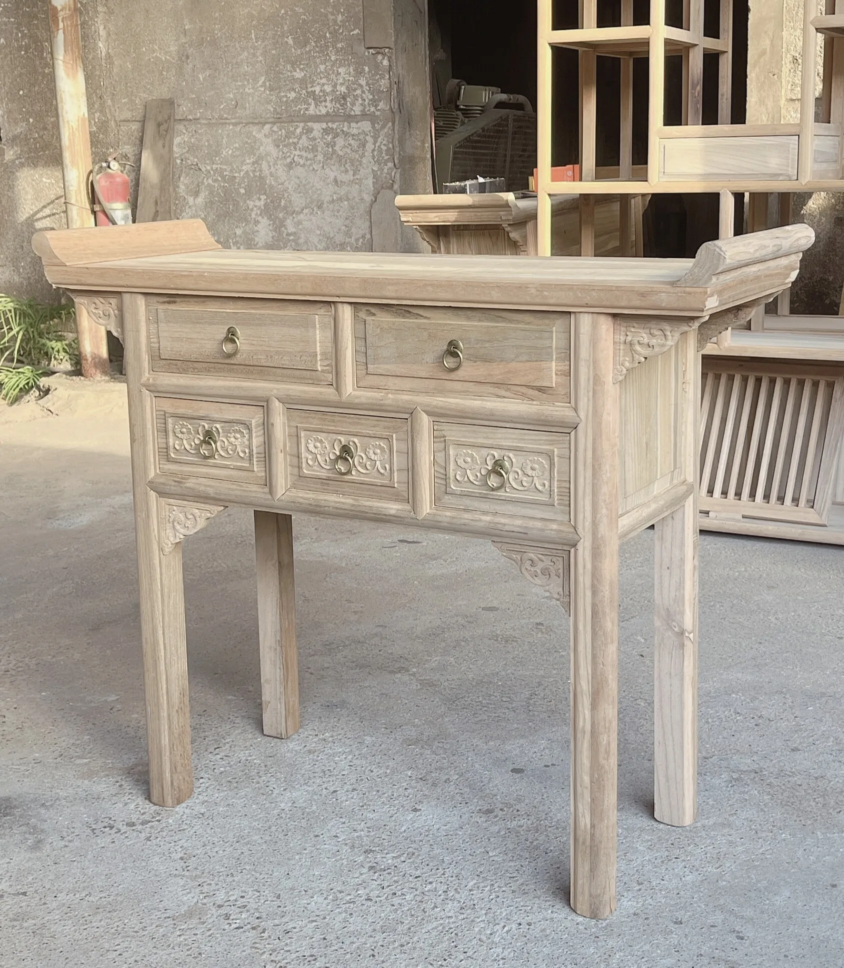 

Cz five-drawer solid wood chinoiserie buddhist niche antique hall altar incense altar b&b god of wealth buddha altar
