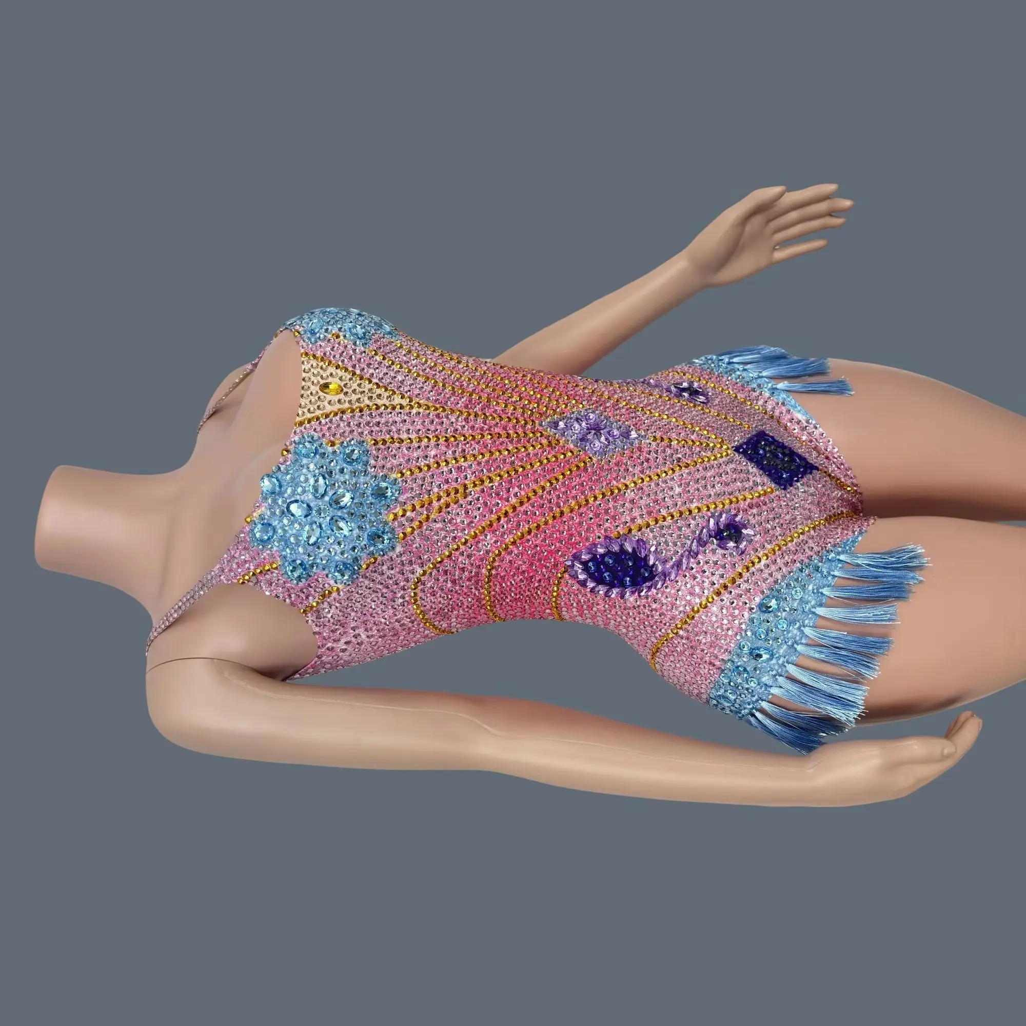 

Fancy Sparkly Rhinestone Tassel Dance Bodysuit Women Nightclub Party Stage Performance Outfit High-end Sexy Bodysuit Tangguo