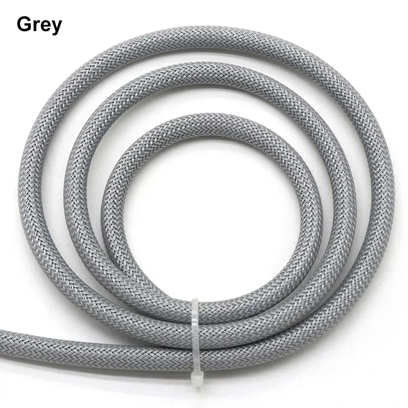 1~50m Grey PET Braid Sleeve 2~60mm High Density Snake Skin Cable Wrap Sheath Braid For Wires