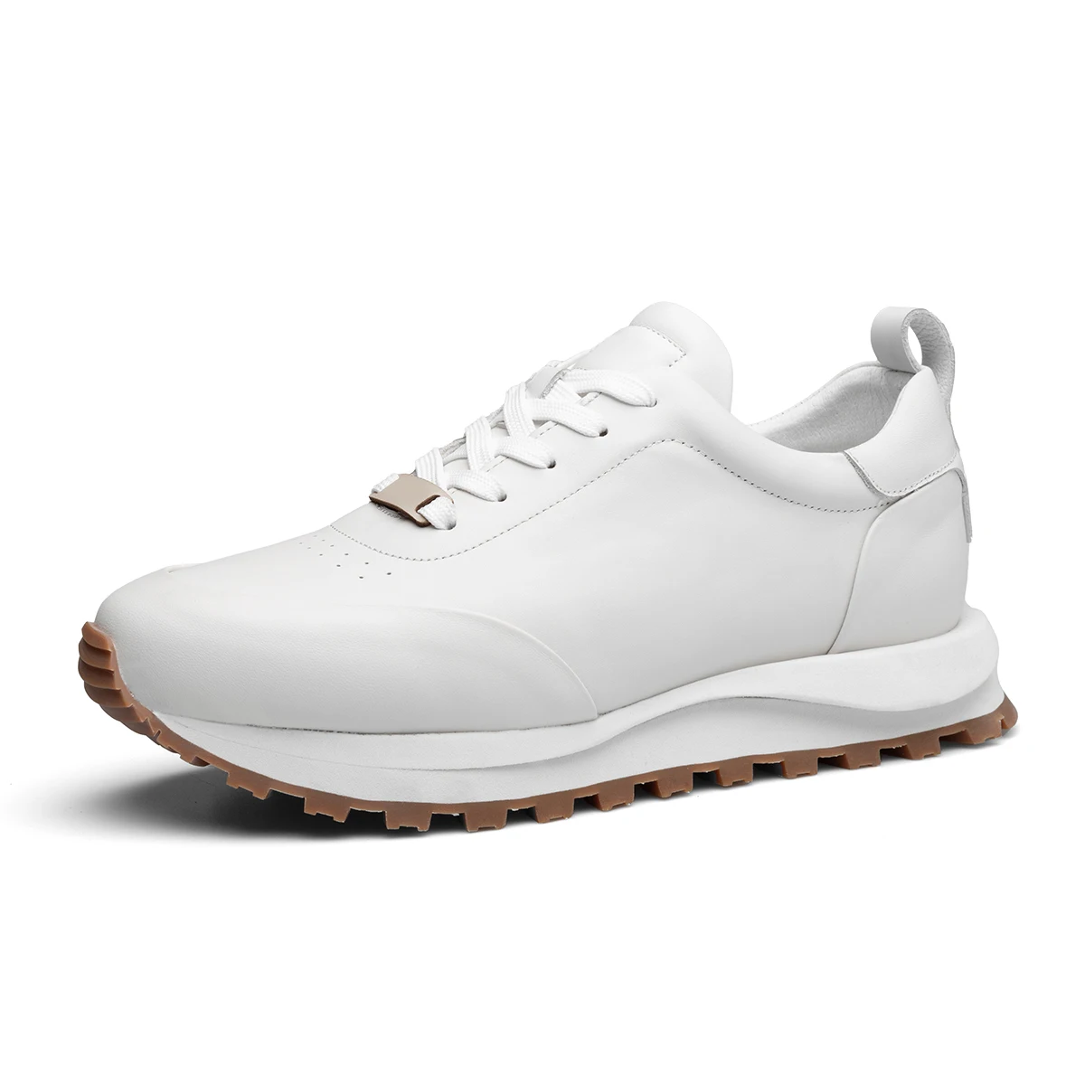 Chaussures de sport décontractées en cuir véritable pour hommes, petites chaussures de course blanches, chaussures de planche tendance, 220837