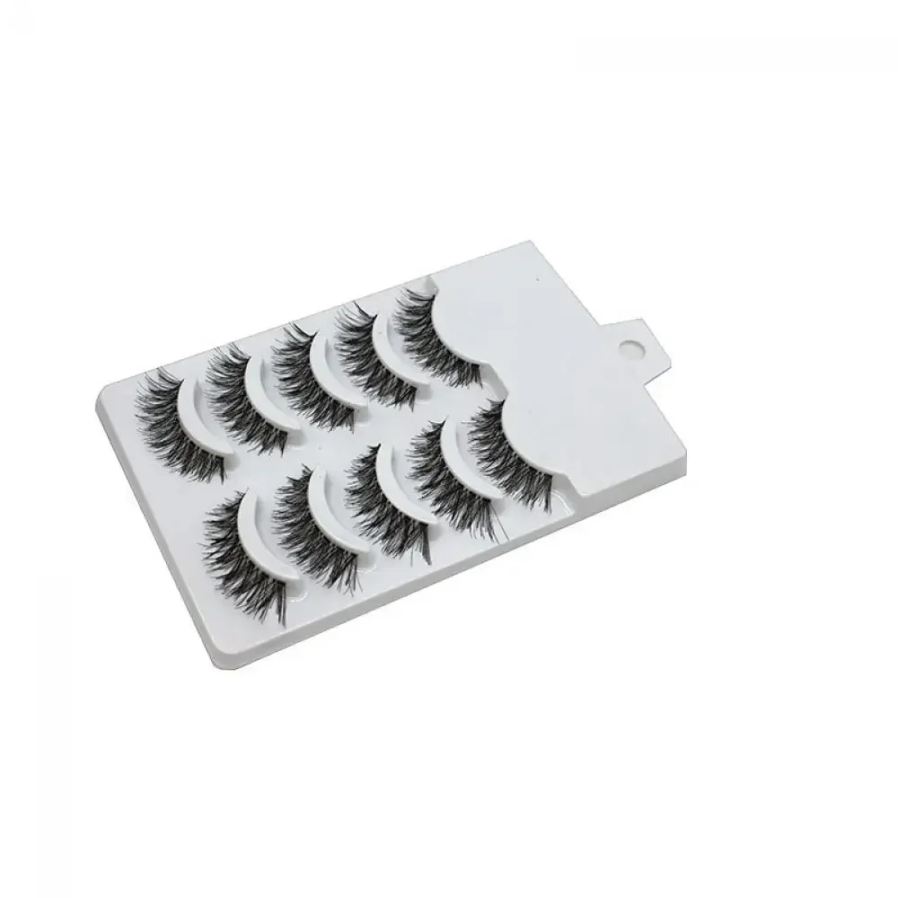 5 pares de pestañas postizas largas, herramienta de maquillaje de ojos Natural, belleza cosmética hecha a mano