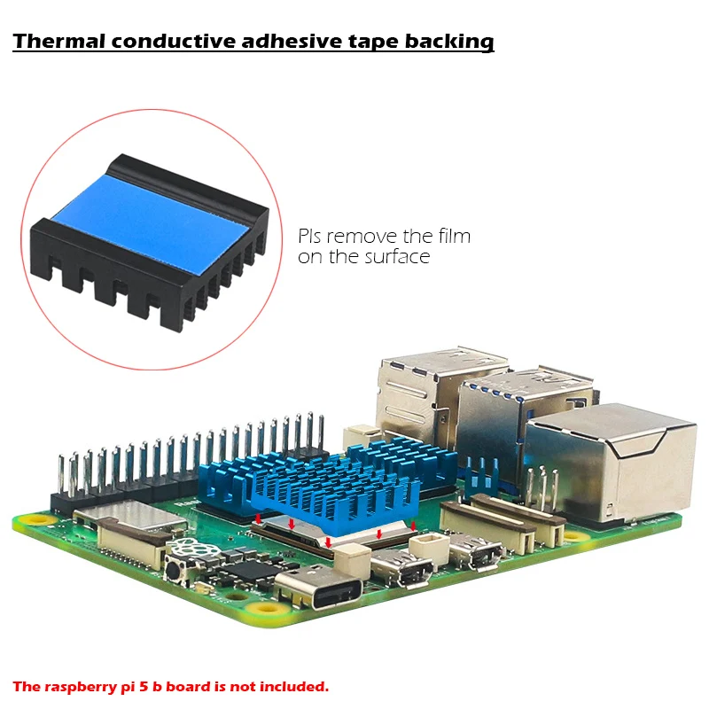 Zestaw radiator aluminiowy 4 szt./partia do Raspberry Pi 5 z termiczną taśmą klej przewodzący do chłodzenia chłodnicy Raspberry Pi 5