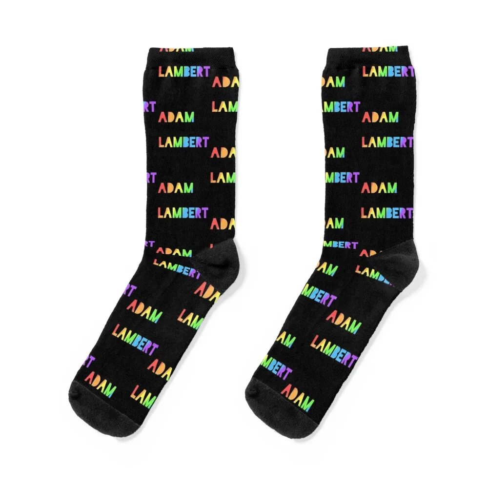 Adam Lambert rainbow Socks Antiskid soccer kawaii hiking cotton Socks Male Women's