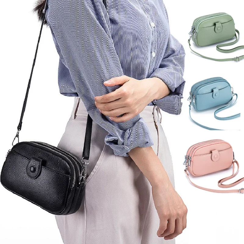 100% Genuine Leather Women Crossbody Bag Korean style Fashion ladies Commuter Shoulder bag Handbag Cowhide bag gift for women