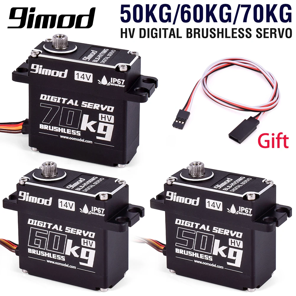 

9imod Brushless Servo 70KG 60KG 50KG Waterproof RC Servo Motors Metal Gear 14V For 1/8 1/10 RC Crawler Car Robot Traxxas Scx10